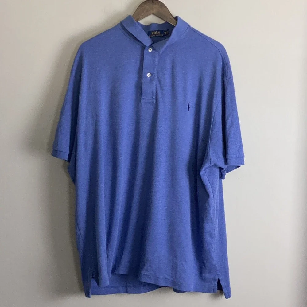 POLO BY RALPH LAUREN Mens Blue Polo Short Sleeve Shirt Size 2XB Logo Preppy